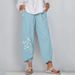 Suitable For All Seasons Summer Casual Loose Cotton Linen Butterfly Print Wide-Leg Pants For Women 3199_ecoleips.com