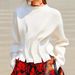 2025 European And American Cross-border Women's Clothing New Autumn And Winter Models, Fast Selling, Pleated Fringed Crew Neck Sweater_ecoleips.com
