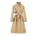 High-End Trench For Women, Spring And Autumn 2025 New Small Size Mid-Length British Style Fashionable Elegant Coat_ecoleips.com