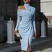 2026 European And American Cross-Border Spring New Product Solid Color Elegant Casual Off-Shoulder Slit Women's_ecoleips.com