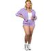 2525 Women's Hot Girl Long-Sleeved Zipper Contrasting Color Woven Strap Shorts Women's Two-Piece Set_ecoleips.com