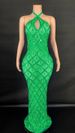 Women's Clothing Halterneck Diamond Studded Hip Wrapped Fishtail Skirt Cocktail Party Evening Dress Miss Universe Beauty Pageant Dress_ecoleips.com