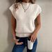 Oversized Knit Vest – High Neck & Long Sleeve Layering Piece For Women (Rayon Blend, 4 Sizes, Cream)_ecoleips.com