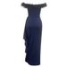 Women's Clothing Sexy One Shoulder Off Shoulder Ruffled Pleated Slim Long Dress_ecoleips.com