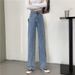 Women's Straight-leg Wide-leg Jeans 2023 New Autumn High-waisted Loose-fitting Workwear Pants For Petite Figures,_ecoleips.com