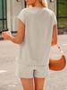 K New Women's V-neck Short Sleeved Shorts Fashion Casual Two-piece Set_ecoleips.com