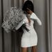 Women's Clothing Summer Women's Fashion Solid Color Slim Fit Long Sleeve Dress European American Style Tie Up Sexy Flared Design_ecoleips.com