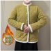 girl 2024 Winter Fleece-Lined Thickened For Women, Warm Cotton Coat, Chinese Style Loose Long-Sleeve Top, Large Floral Jacket_ecoleips.com