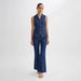 K New High Waisted Slim Fit Fashionable Sleeveless Denim Vest Wide Leg Pants Set For Women_ecoleips.com