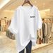 Women's White Loose Short Sleeve T-Shirt Oversized Mid-Length Summer Top Trendy Pink Style New Instagram Favorite_ecoleips.com