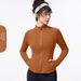 Women's Clothing Stand Collar Yoga Jacket Women's Yoga Clothing Tops High End Running Fitness Clothing Tight Sports Jacket_ecoleips.com