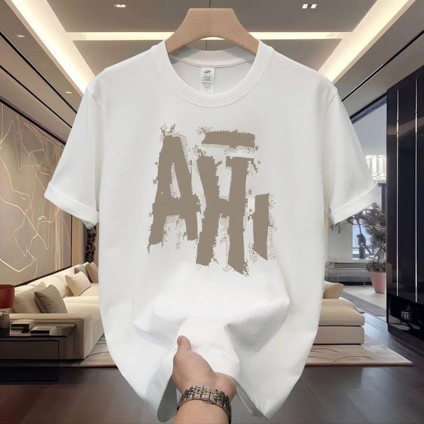 New Cotton Fashion Sense Printing Short-sleeved T-shirt Unisex Men Summer Tide Loose Hundred Tops_ecoleips.com