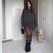 Women's Preppy Knit Sweater & Skirt Set – Solid Color Long Sleeve Pullover With A-Line Mini Skirt (Polyester, XS-XXXL)_ecoleips.com