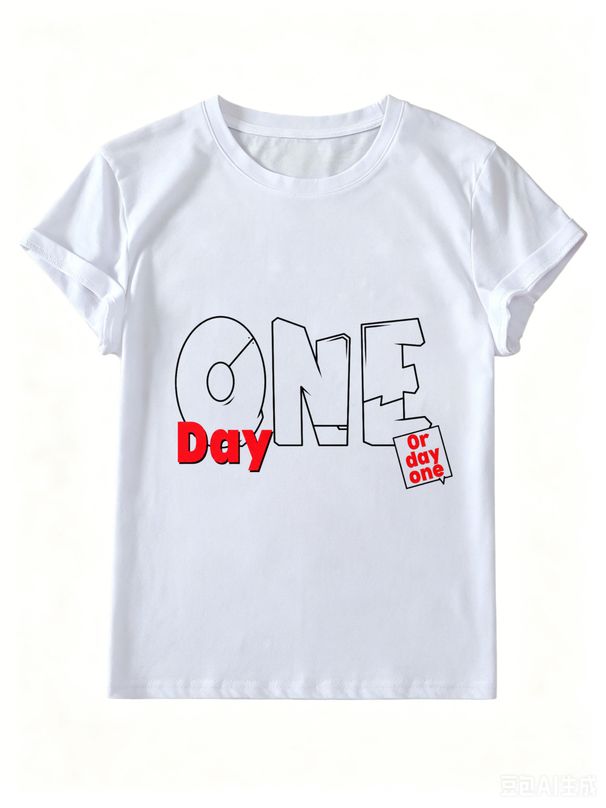 Women’s Fashion Graphic Tee, Round Neck Short Sleeve Casual Top For Everyday Street Style_ecoleips.com