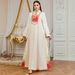 Elegant Long Robe Dress for Women with Embroidery And Patchwork Loose Ethnic Style Evening Gown with Long Sleeves Cross Border New Export Style_ecoleips.com