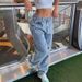 European and American foreign trade cross border supply casual retro loose denim trousers for women_ecoleips.com