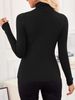 Women's High Neck Slim Fit Base Layer Top For Autumn Winter Suitable_ecoleips.com