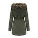 Army Green European And American Padded Cotton Pie Overcomes Women's Cotton-padded Clothes, New Removab Ur Collar Removable Hat Cotton-padded Clothes_ecoleips.com
