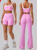 K New Bare-Fit Tight Outdoor Sports Bra Women's Thin Straps Color Block Set Tank Top Yoga Wear_ecoleips.com