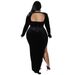 N7711 plus Size Elegant Slim Fit Sexy Dress European American Style New Arrival 2022 Decoration Detail Women's Clothing_ecoleips.com