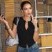 Cross-border European And American Style Women's Clothing 2025 Autumn New Fashion Simple Round-neck Short-sleeve_ecoleips.com