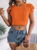 Women's Clothing Spring And Summer Casual Solid Color Cable Knitted Short Sleeve Sweater Vacation Short Navel Top_ecoleips.com