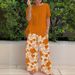 Women's Summer Fashion Casual Loose Printed Set T-Shirt And Pants Two Piece_ecoleips.com