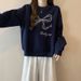 European American Finely Embroidered Bow, Hoodless Sweatshirt For Women, Spring And Autumn Thin Style, 2024 New Model,_ecoleips.com