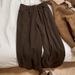 Aria Basics 380g Starry Sky Woolen Coffee-colored Wide-leg Pants, Women's Winter Plus-size Casual Long Sweatpants_ecoleips.com