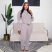 TW832 Women's Casual Striped Two-Piece Set Spring Autumn European American Style Hooded Top And Sports Drawstring Pants_ecoleips.com