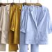 Women's Clothing Commuter Suit Set Cotton And Linen Jacket Pants Pocket Loose Fashion Casual Wear_ecoleips.com