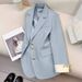 oversized blazer for women – korean relaxed fit singlebreasted jacket, trendy worktoweekend coat (black/beige/red/sky blue/gray)_ecoleips.com