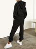 Women's Autumn And Winter Fashionable Casual Skull Pattern Printed Thick And Plush Warm Hooded Sweatshirt+sports Pants Set-772_ecoleips.com
