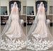 Women's Clothing Korean Style Bridal Wedding Veil Soft Tulle Lace Appliqué 3 Meter Long Train Exquisite White Off White_ecoleips.com