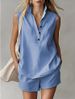 Women's Casual Sleeveless Short Suit Style_ecoleips.com