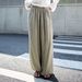 Lightweight Linen-Blend Wide-Leg Pants For Women, Boho Chic Paperbag Waist Palazzo Trousers, Comfortable Linen Look Breathable Casual Summer Trousers_ecoleips.com