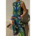 Women's Clothing Vest And Trousers Two Piece Set Fashion Casual Cotton And Linen Printed Set_ecoleips.com