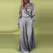Women's Clothing Luxury Elegant V Neck Satin Long Sleeved Top Wide Leg Pants Set_ecoleips.com