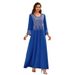 Women's Clothing Muslim Long Skirt Round Neck Hot Diamond Loose Dress_ecoleips.com