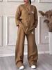 Women's Clothing Solid Color Cotton And Linen Casual Pants Suit_ecoleips.com