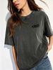 Women's Comfortable Washed T-Shirt, Relaxed Silhouette Daily Wear Top_ecoleips.com
