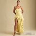Summer Sexy Strapless Dress Style Ruffled Edges Side Slits Elegant Evening Gown For Women_ecoleips.com
