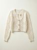 French Light Luxury Openwork Round Neck Long Sleeve Cardigan Knit Top_ecoleips.com