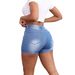 Women's Clothing High Quality Spot INS New Casual Elastic High Waist Denim Shorts_ecoleips.com