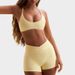 Women's High Elastic Sports Bra Set Halter Neck Fitness Shorts Yoga Wear Cross Waist Beautiful Back Design_ecoleips.com