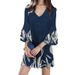 Women's Fresh Printed V-Neck Fashion Dresses_ecoleips.com