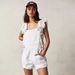 Large Size, Fat, Mm, Loose, Multi Pocket, Shoulder Strap, One-piece Jeans For Women_ecoleips.com