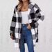Women's Longline Plush Hooded Cardigan With Pockets - Cozy Fall Winter Fleece Open Front Coat In Checkered Pattern, Loose Fit Streetwear_ecoleips.com