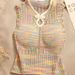 New Chinese-style Buttoned Knit Colorful Stripes, Women's Summer Outerwear, Dopamine-style, With Chest Pads, Short And_ecoleips.com