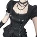 Cross Stitched Positioning Women's Shirt Top New Spring Style Subculture Dark Sweet Cool Hot Girl Clothing_ecoleips.com